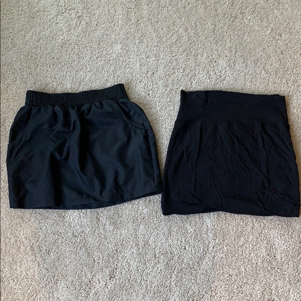 Two black casual skirts